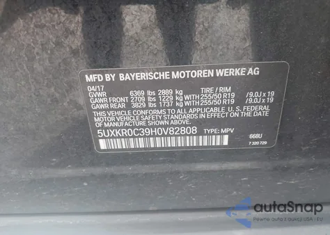 2017 BMW X5 xDrive35I from USA, damaged, VIN 5UXKR0C39H0V82808